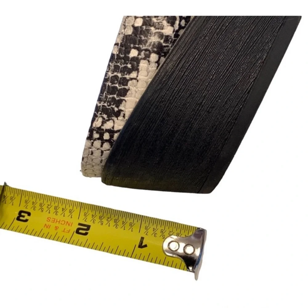 FAUX LEATHER SNAKE SKIN PRINT MULES BOOTIES CLOGS - SOCHI BLACK WHITE - SIZE 8 - Picture 6 of 7